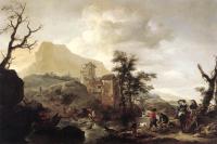 Wouwerman, Philips - Stag Hunt in a River